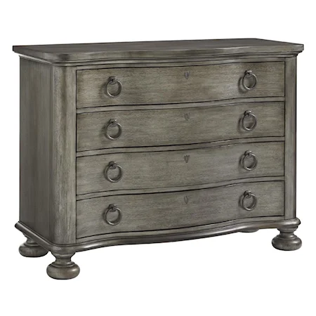 Sandy Ridge Bachelor's Chest with Serpentine Case Front in Pelican Gray Finish